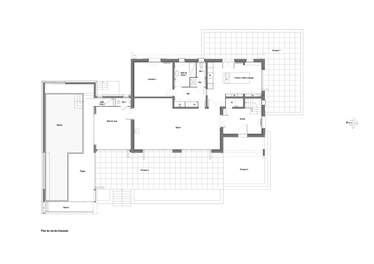 Maison R : Plan RDC