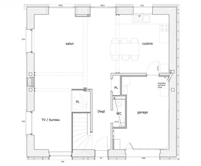 rnovation globale d'une maison avec ITE : plan-900